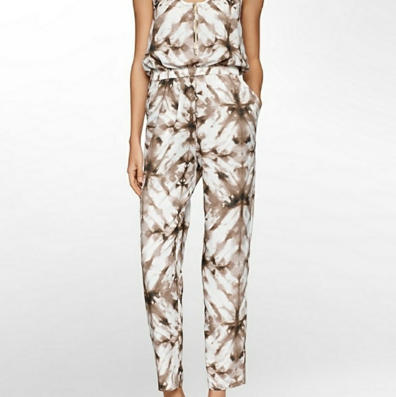 Calvin Klein Pants - Calvin Klien Blouson Jumpsuit White Gray tie dyed